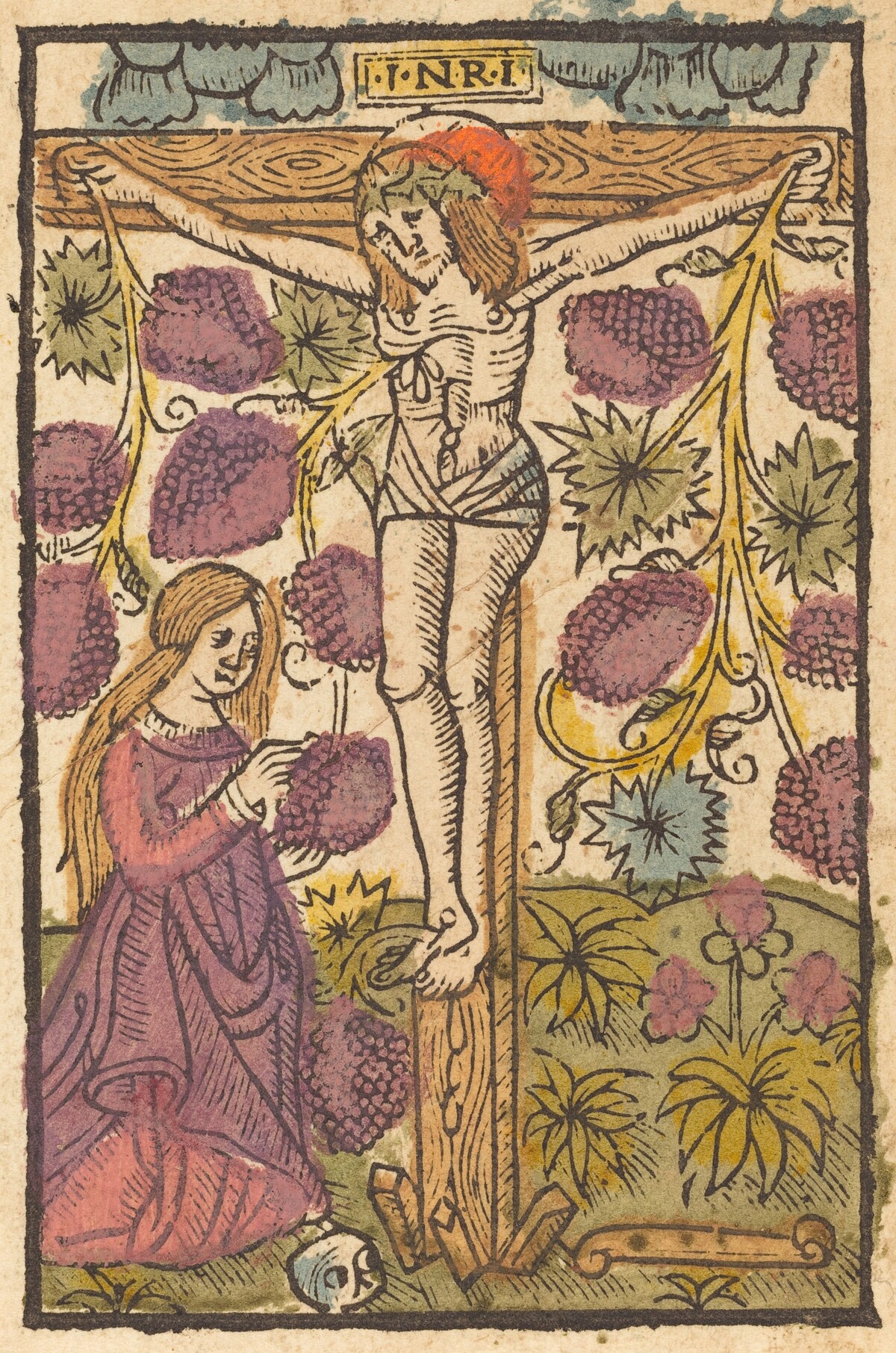 Christ on the Cross with a Grape Vine by French or Netherlandish 15th Century