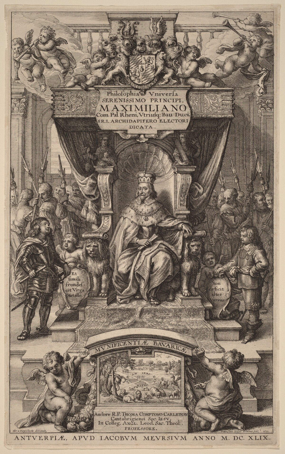 Title Page to "Philosophia Universia" by Wenceslaus Hollar after Abraham van Diepenbeeck