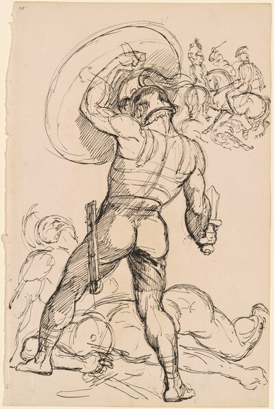 An Ancient Roman Warrior in Battle