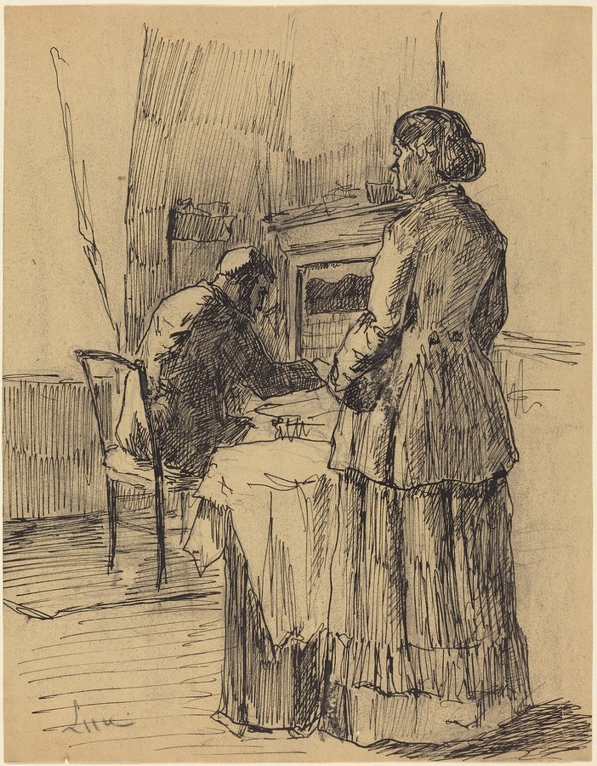 A Man and Woman in an Interior by Maximilien Luce