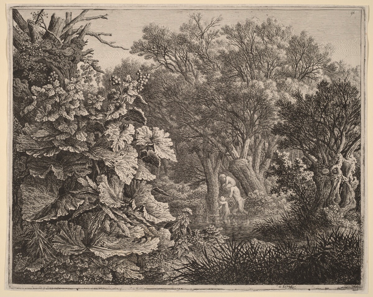 Landscape with Large Leaves and Three Satyrs by Carl Wilhelm Kolbe