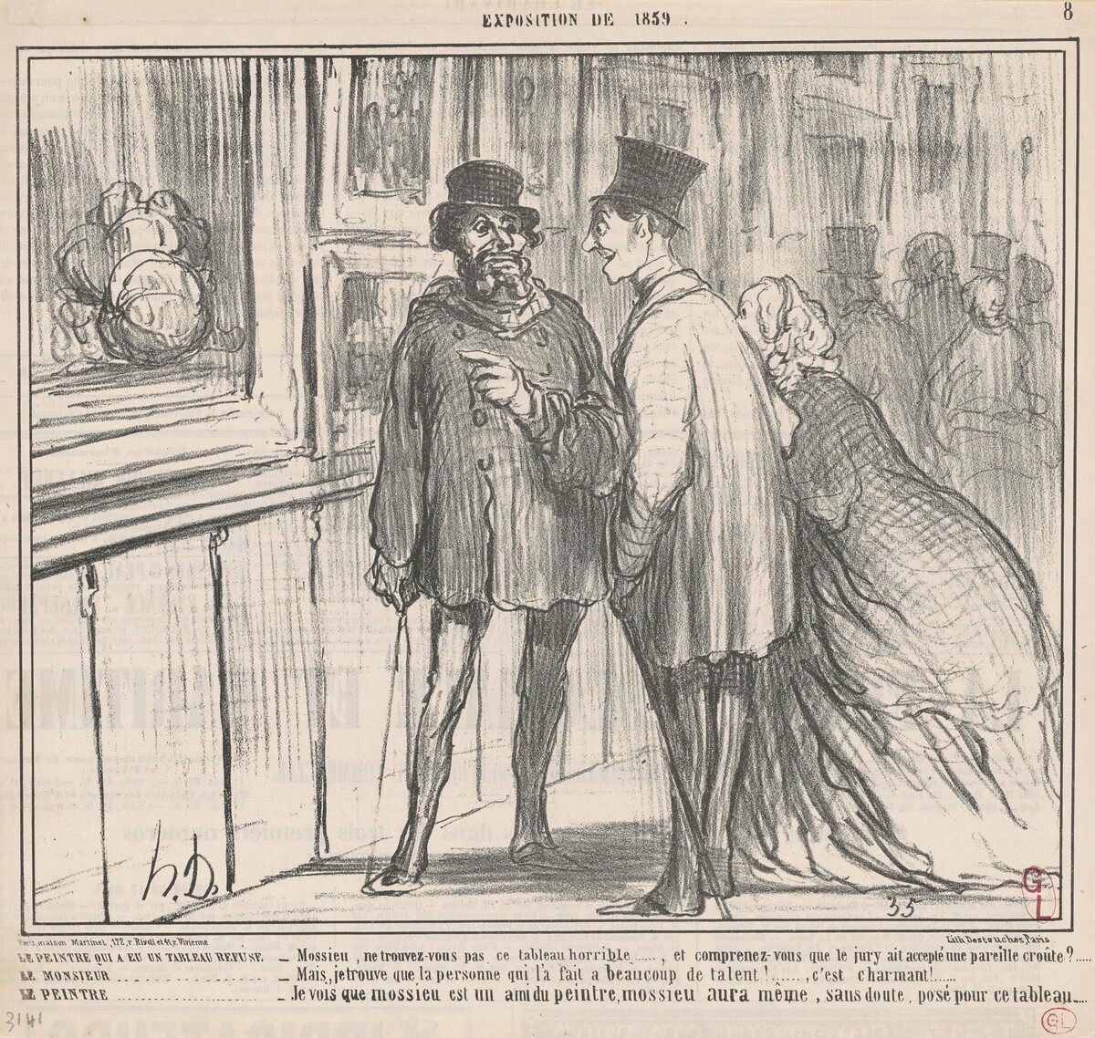 Le peintre qui a eu un tableau refusé ... by Honoré Daumier