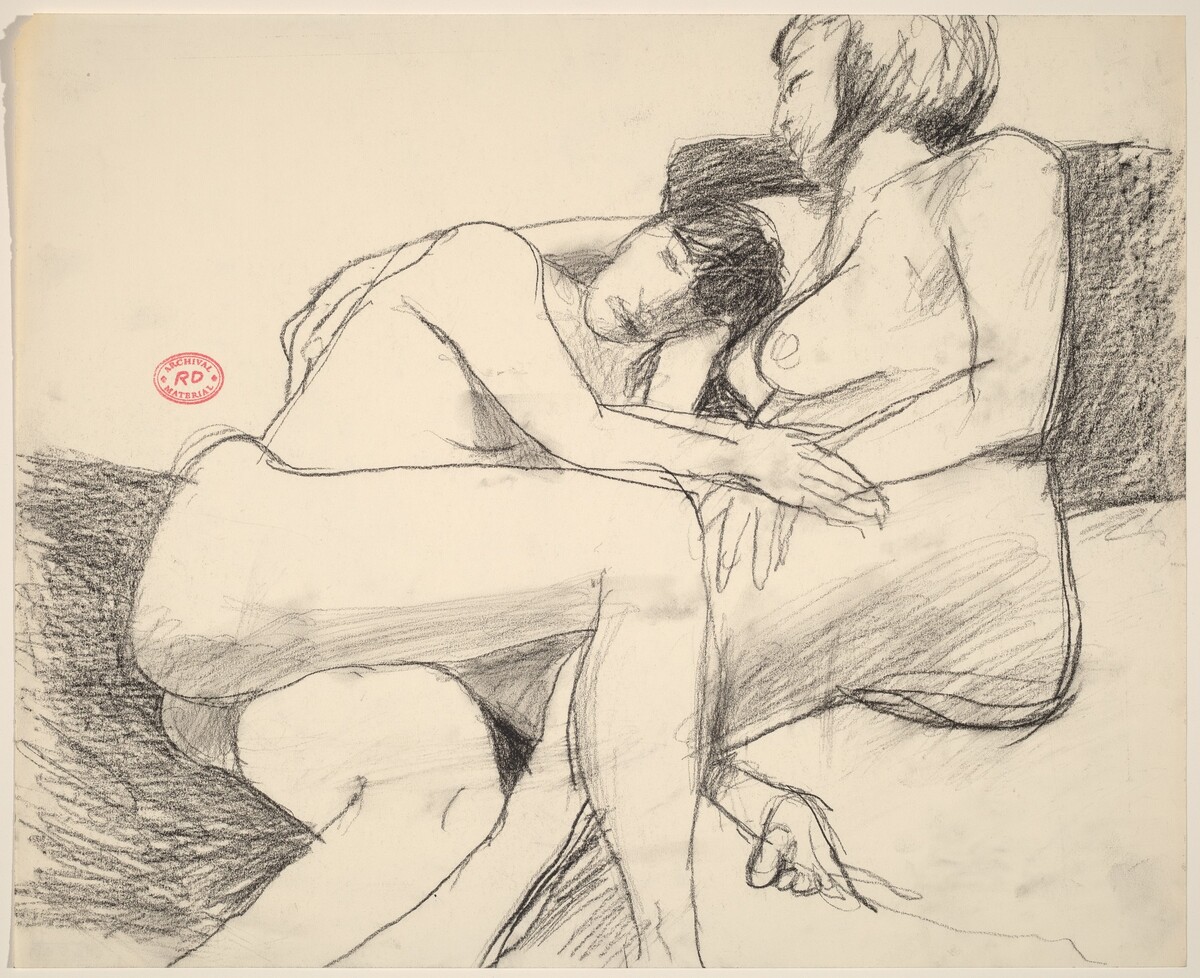 Untitled [two female models embracing] by Richard Diebenkorn