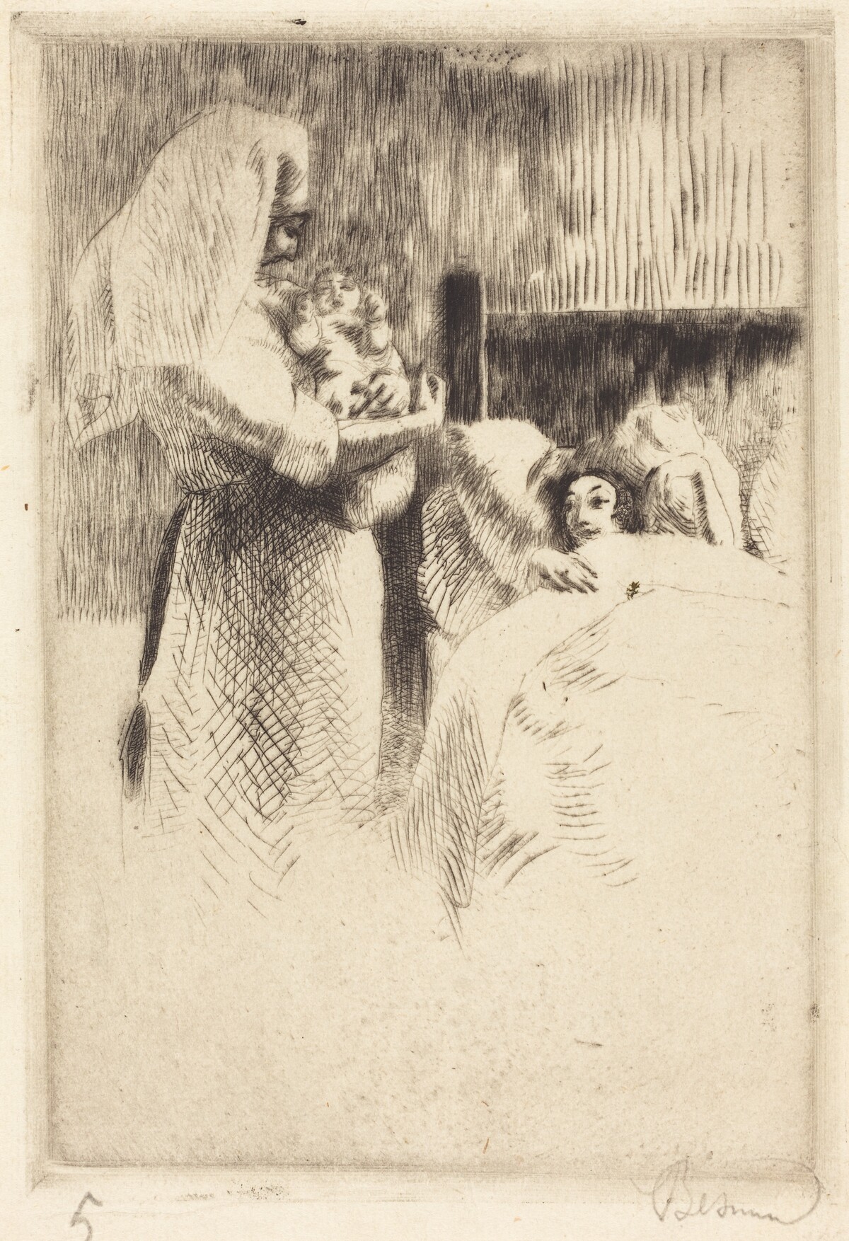 Birth Announcement for Anne-Élisabeth Besnard (Carte de naissance d'Anne-Élisabeth Besnard) by Albert Besnard