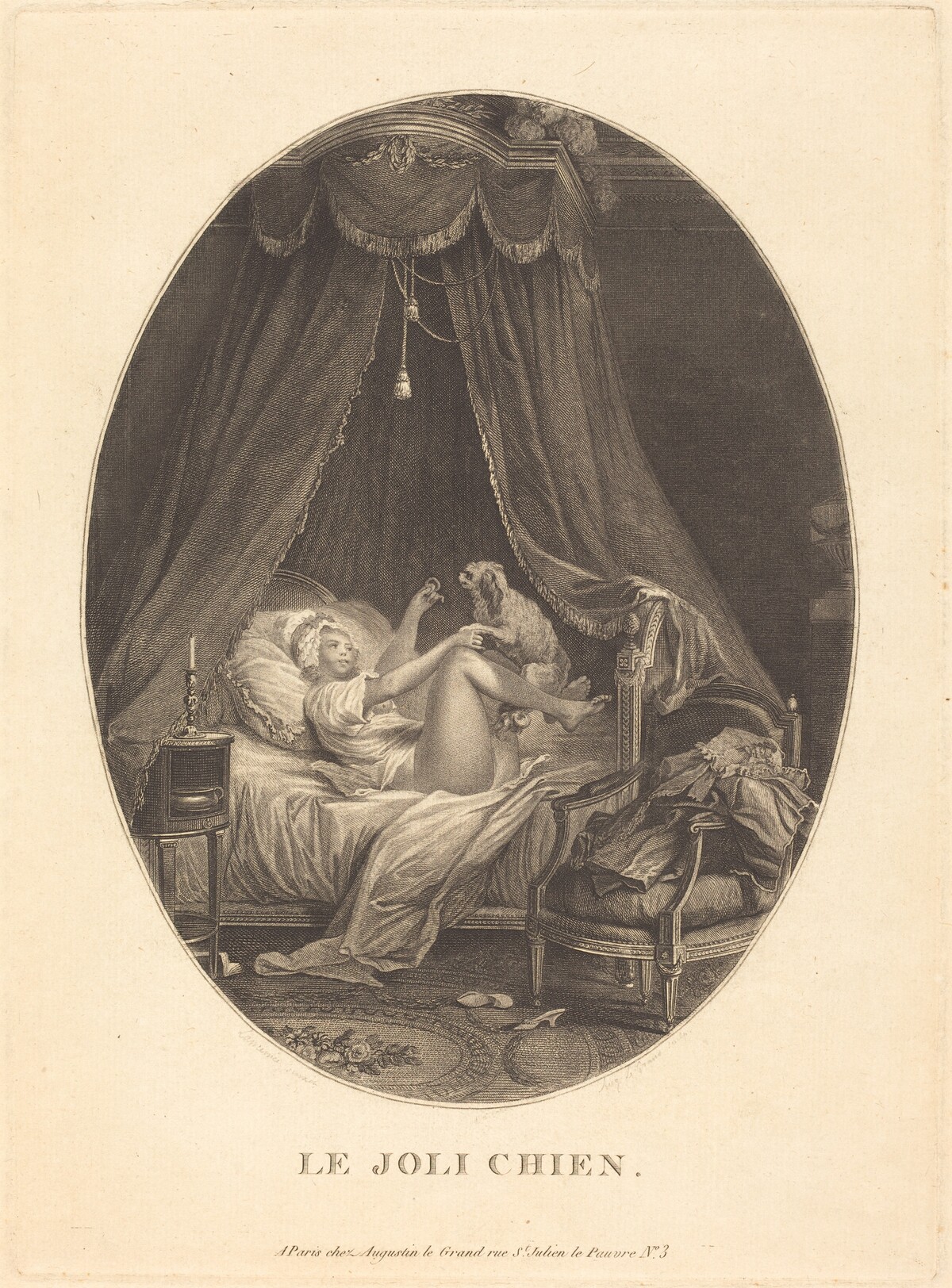 Le joli chien by Auguste-Claude-Simon Legrand after Nicolas Lavreince