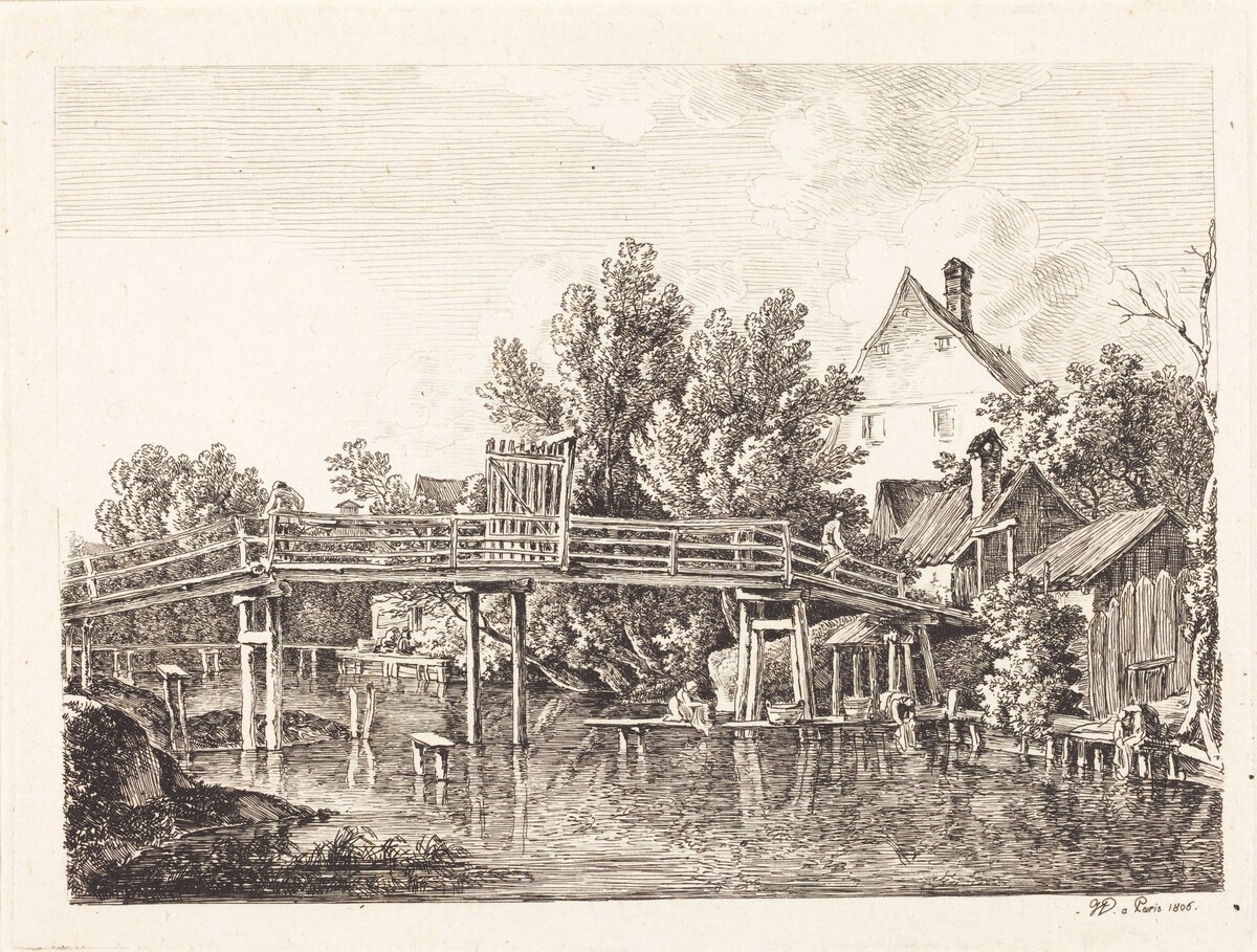 Der kleine Isarsteg by Johann Georg von Dillis