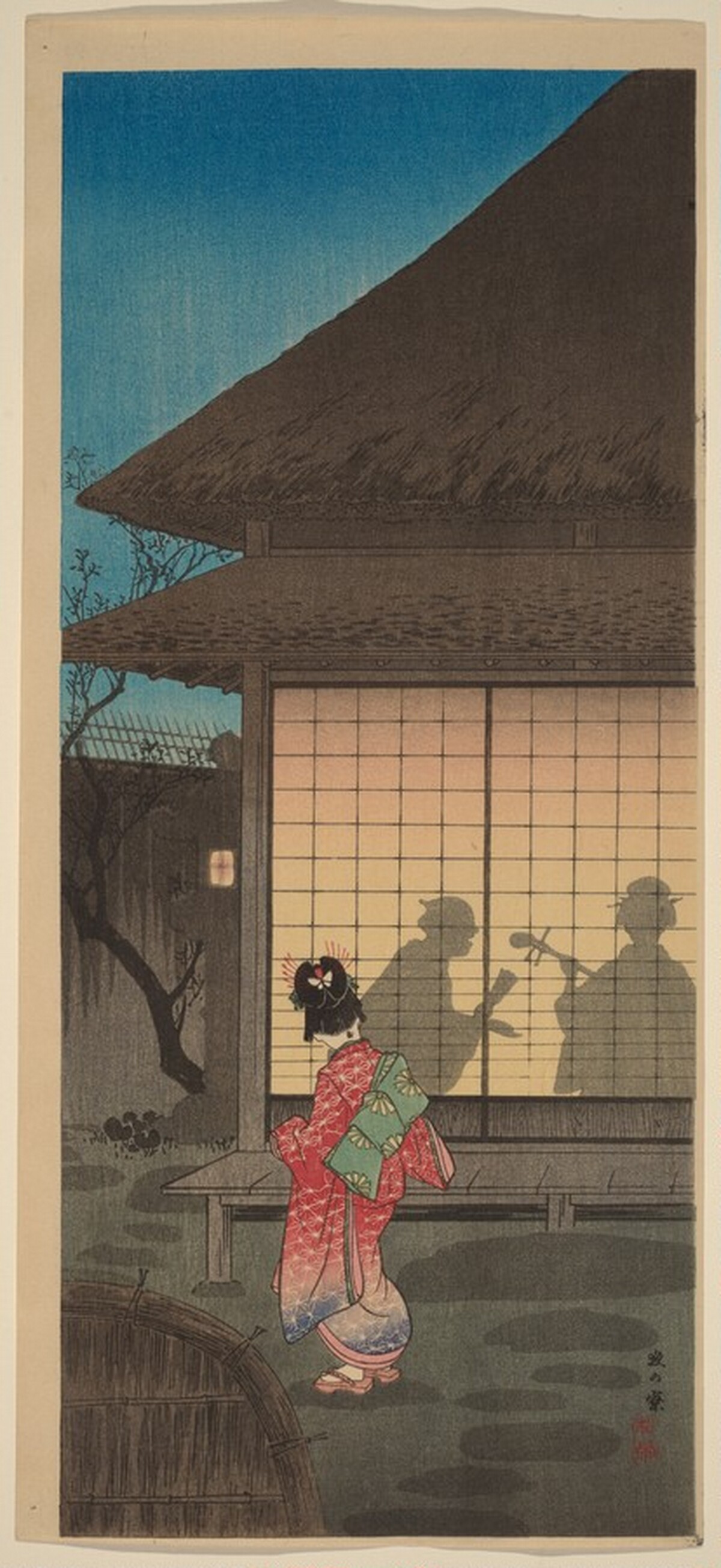 Figure Watching Two Musicians in a House by Hiroaki Takahashi