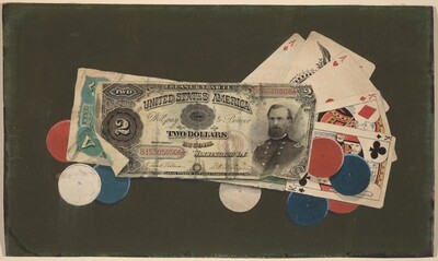 Trompe l'Oeil: A Full House with Chips, $2 and $5 Bills