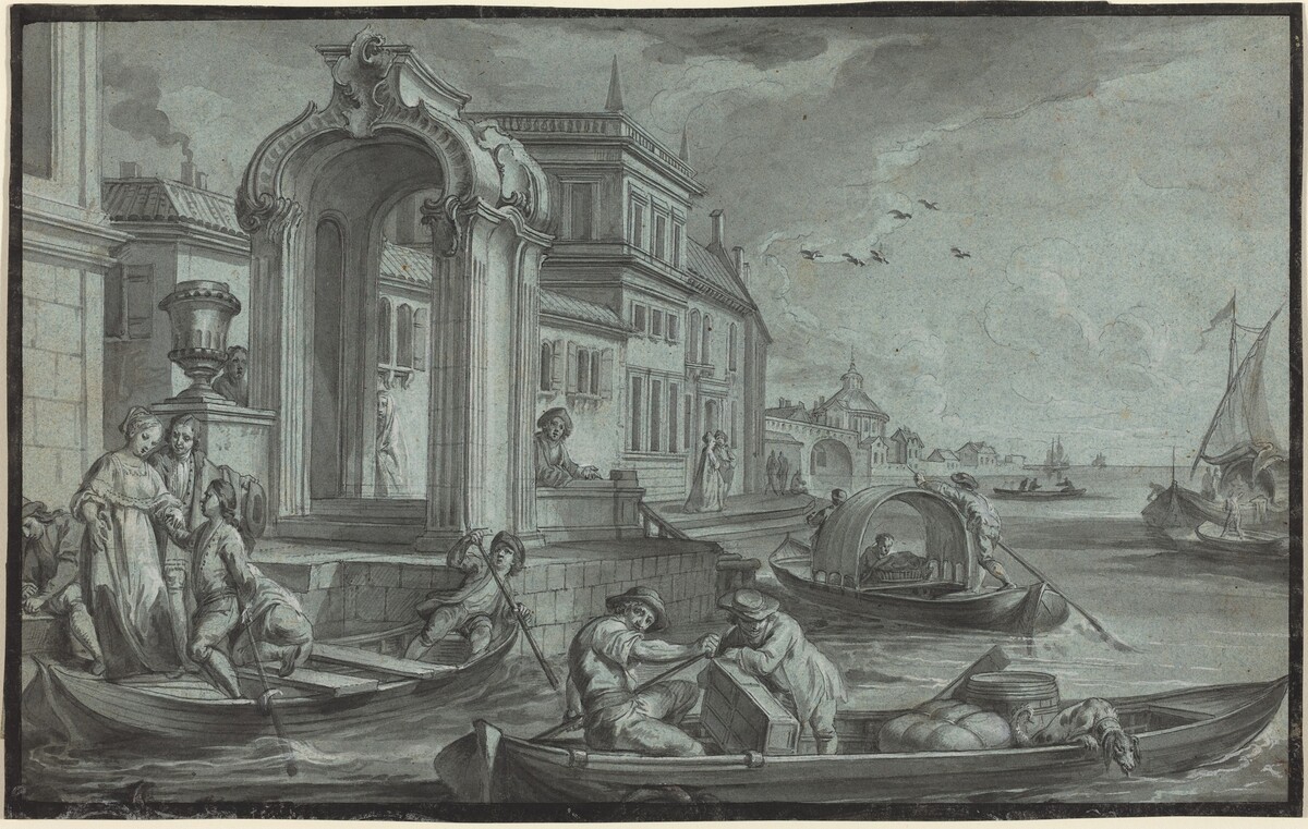 Venetian Fantasy with an Ornamental Arch by Johann Wolfgang Baumgartner