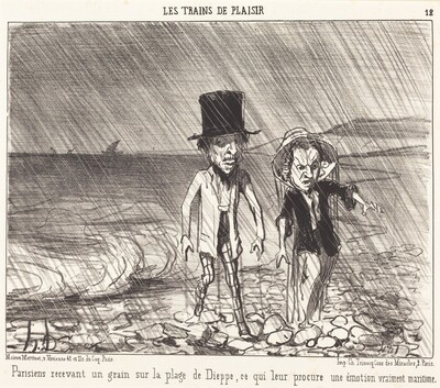 Parisiens recevant un grain...