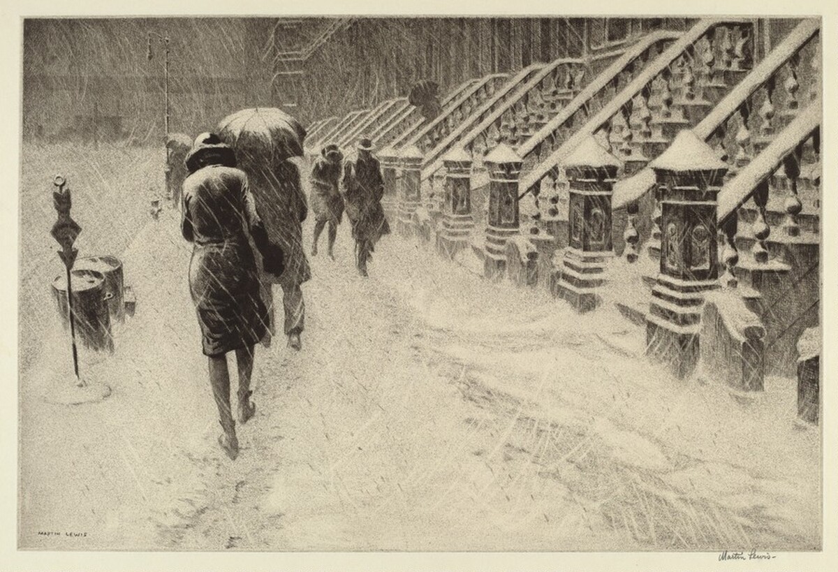 Stoops in Snow by Martin Lewis