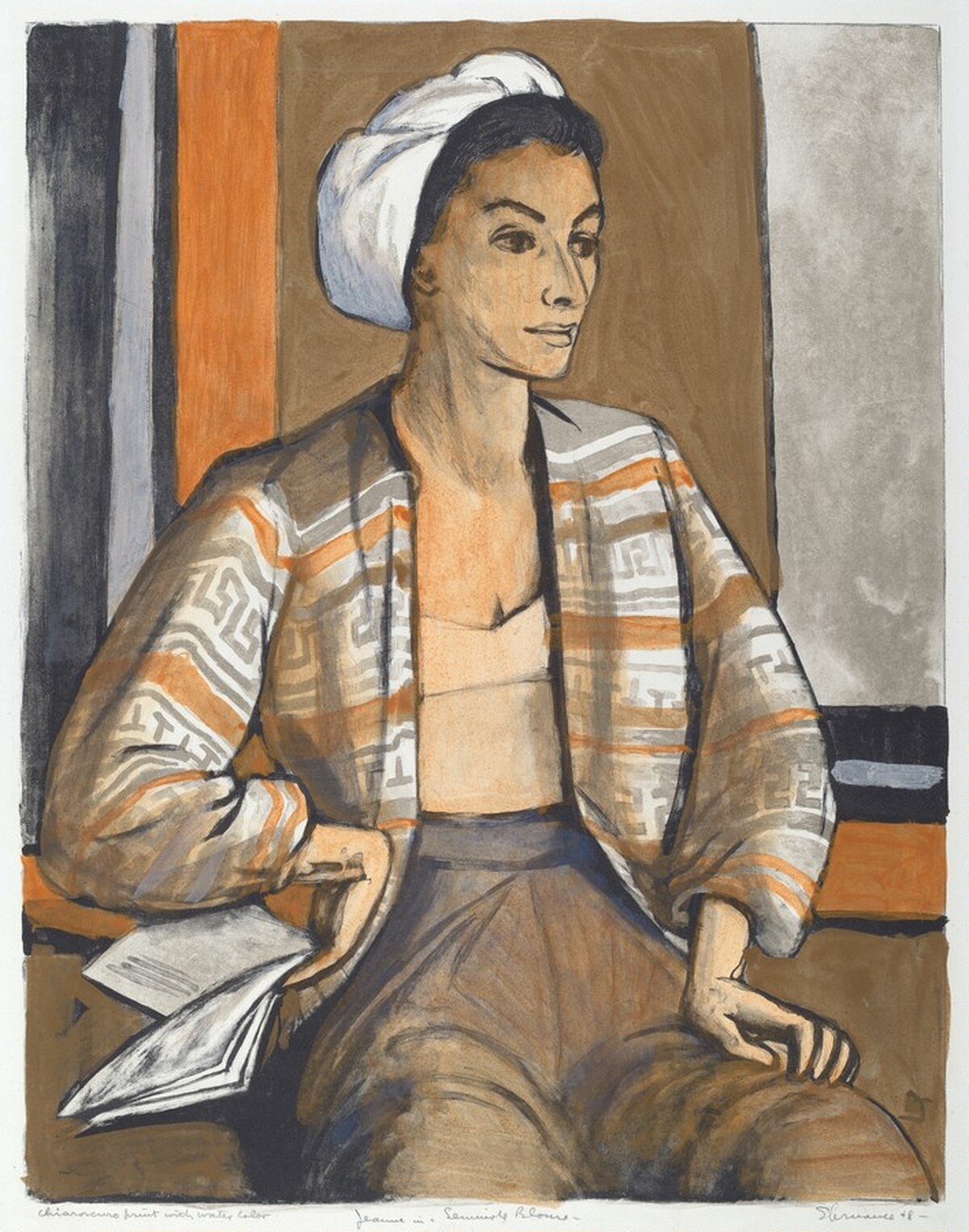 Jeanne in a Seminole Blouse by Benton Murdoch Spruance