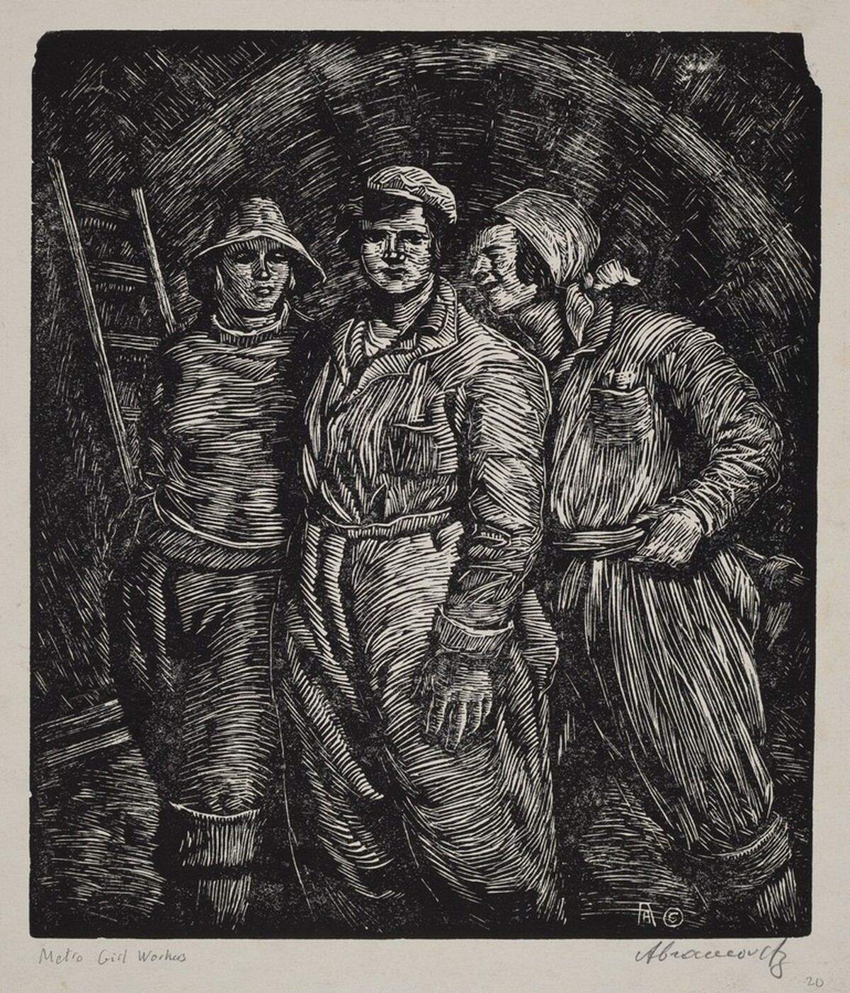 Metro Girl Workers (Russian Subway) by Albert Abramovitz