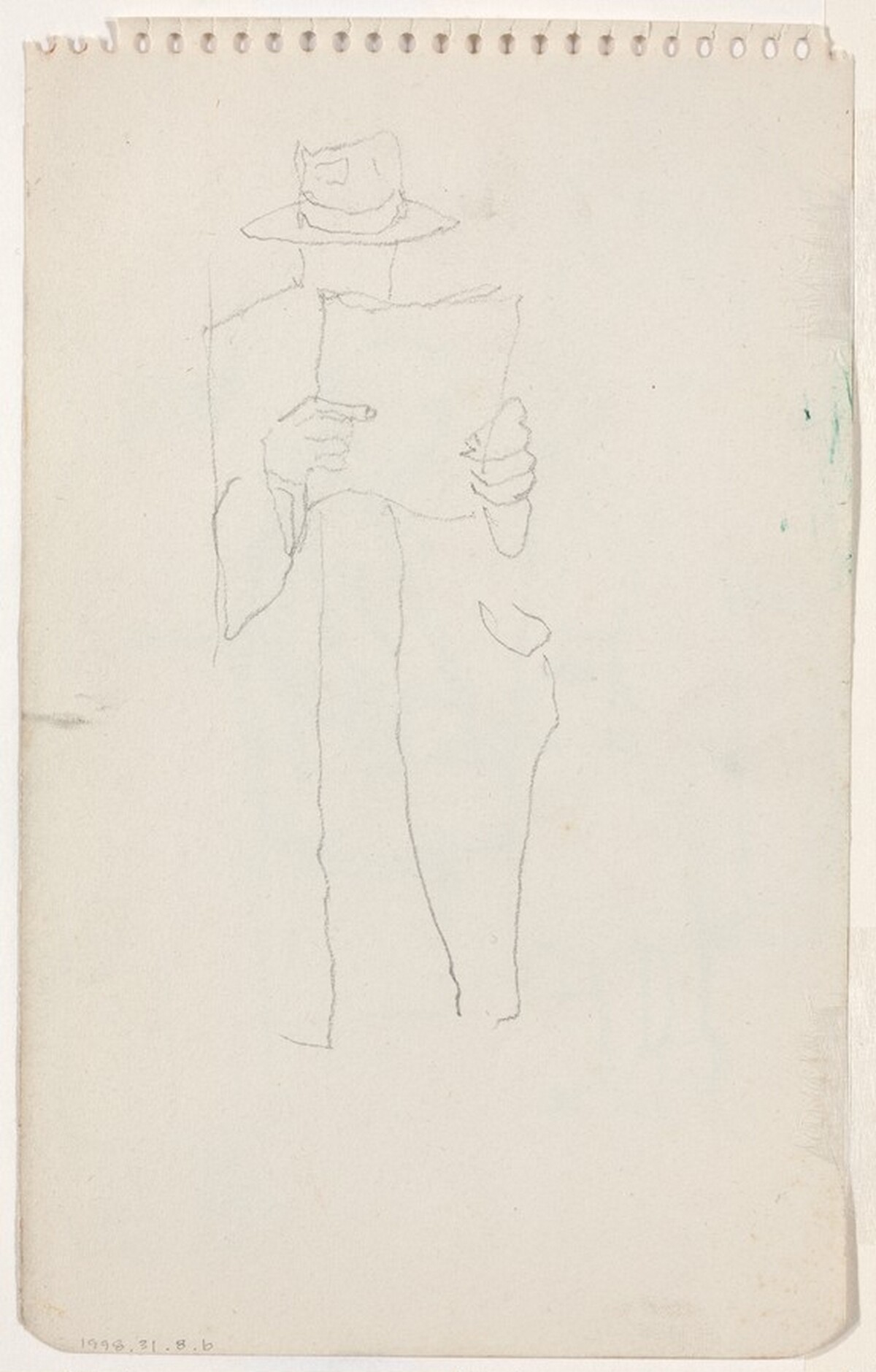 Standing Man Reading [verso] by Alex Katz