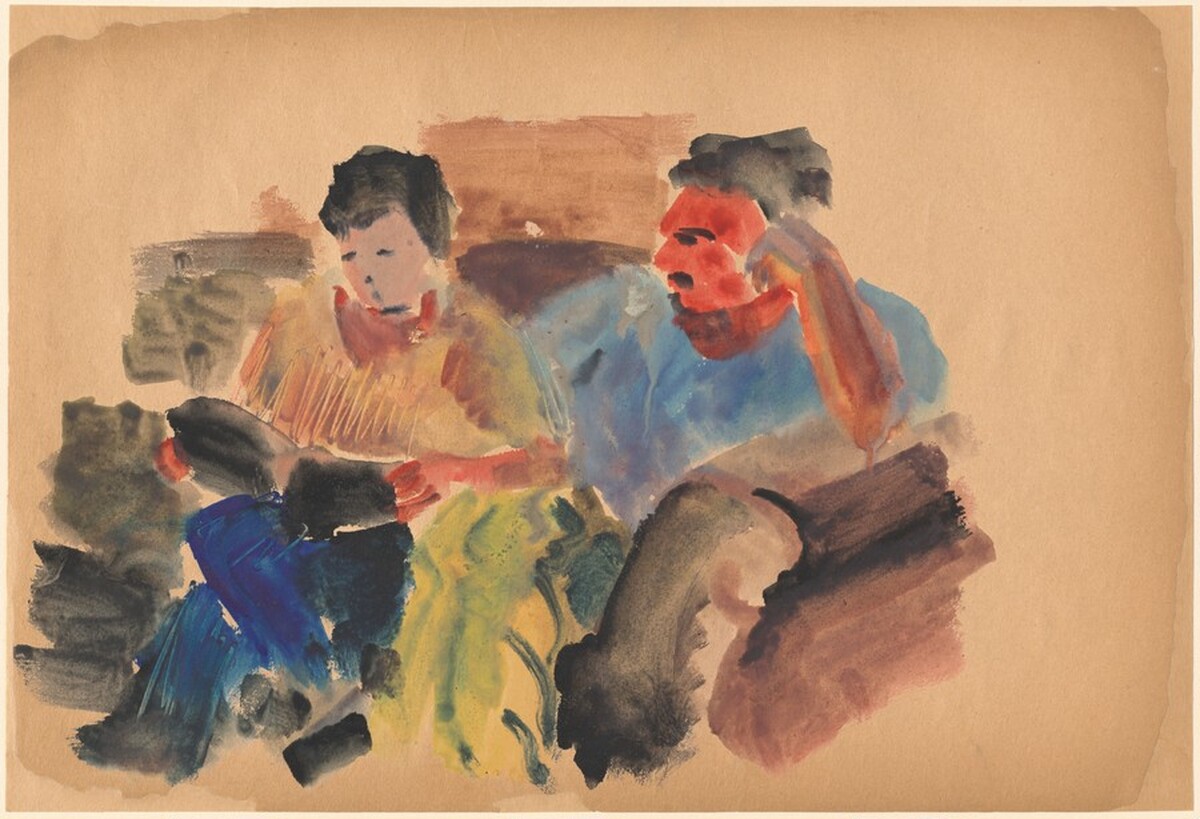 Two Figures Seated on a Sofa by Mark Rothko