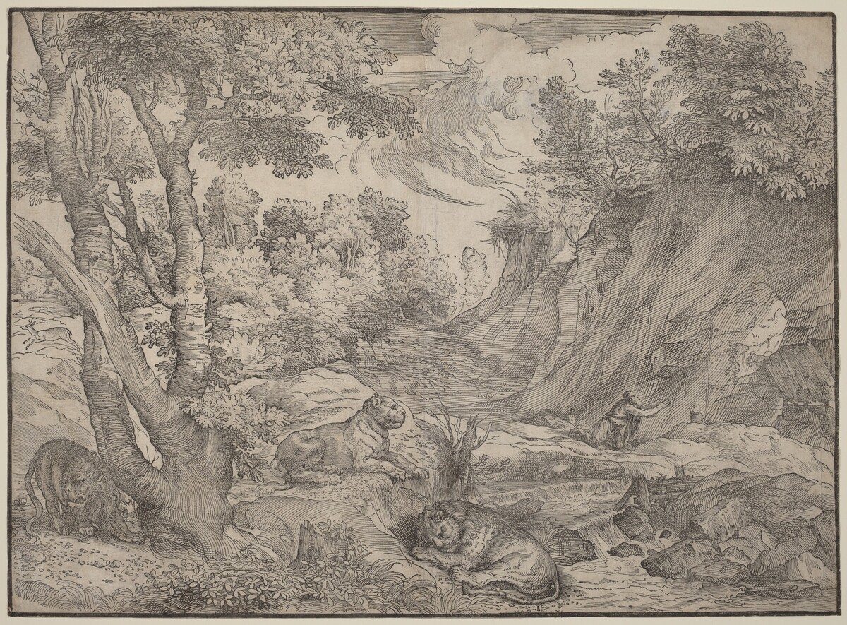 Saint Jerome in the Wilderness by Niccolò Boldrini after Titian