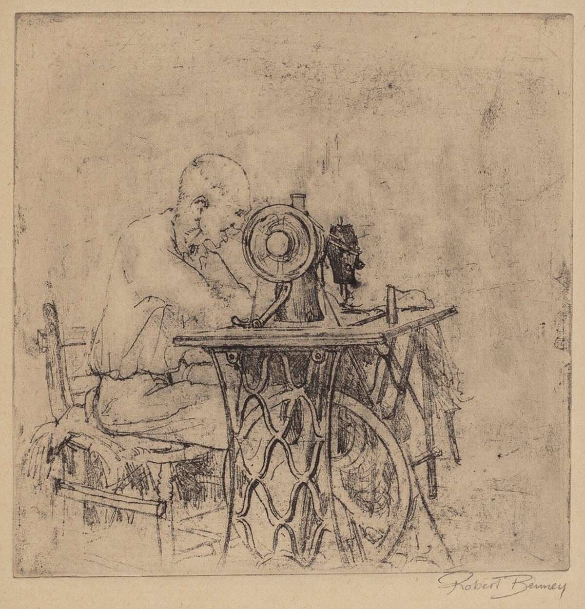 Untitled (Man at Sewing Machine) by Robert L. Benney