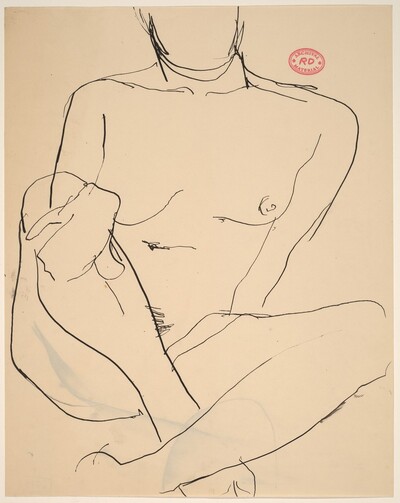 Untitled [nude with crossed legs and right hand on her knee]