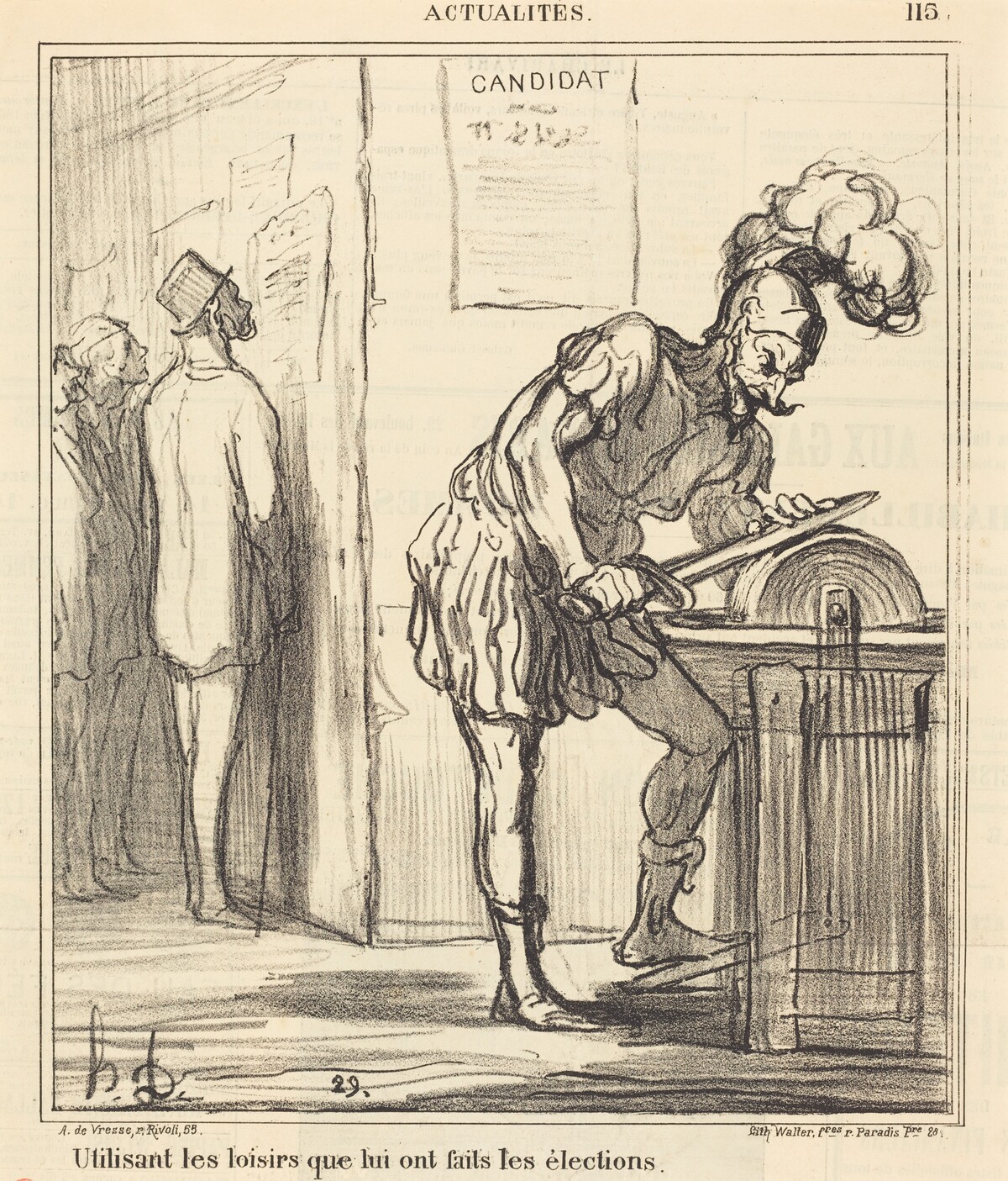 Utilisant les loisirs... by Honoré Daumier