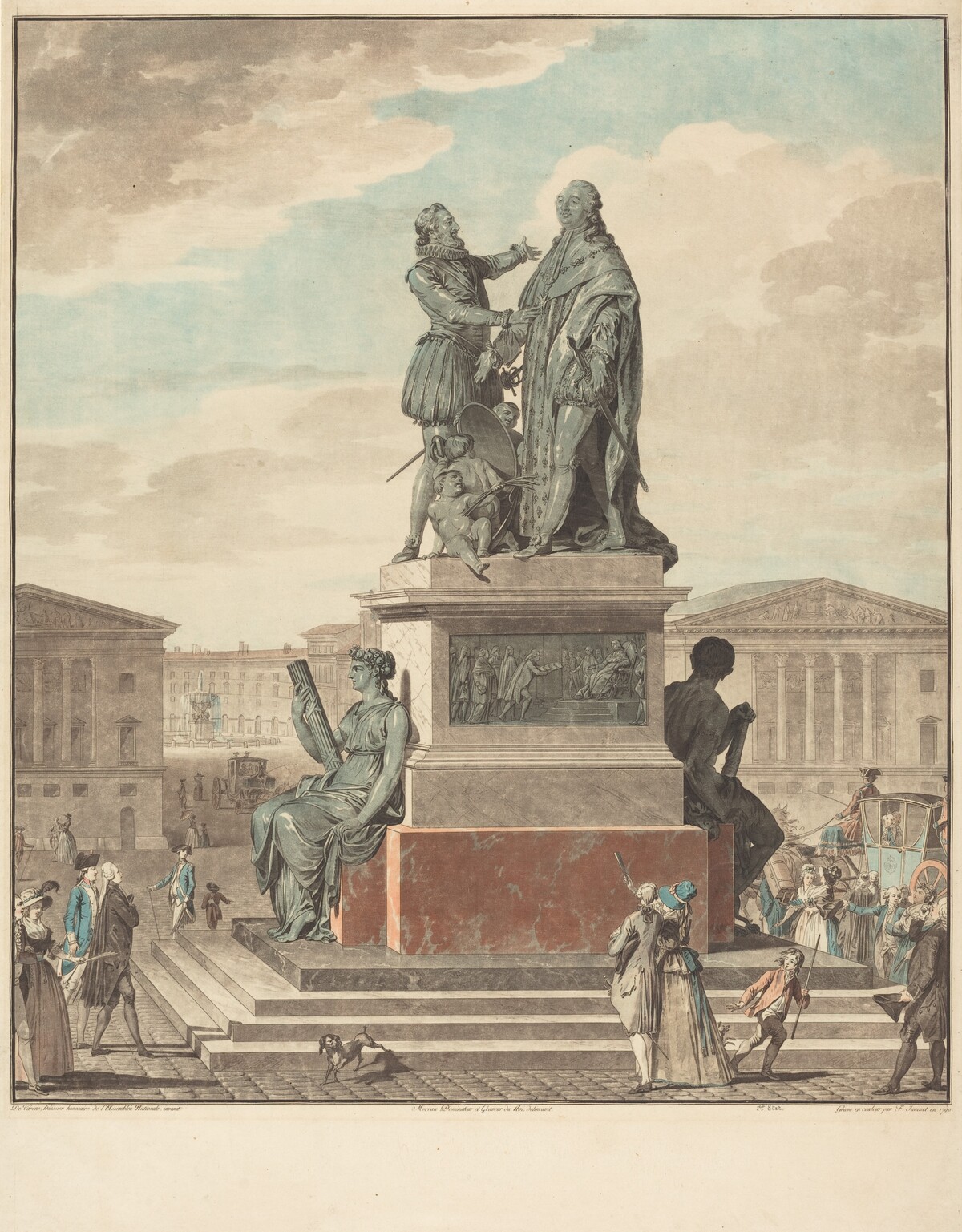 Projet d'un monument a ériger pour le roi by Jean-François Janinet after Jean-Michel Moreau