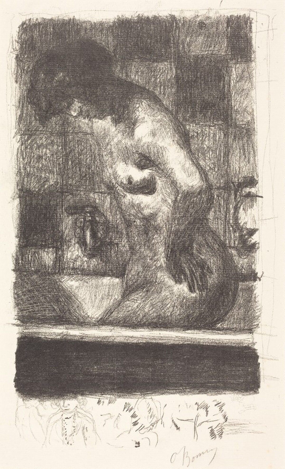 Woman Standing in Her Bath (Femme debout dans sa baignoire) by Pierre Bonnard