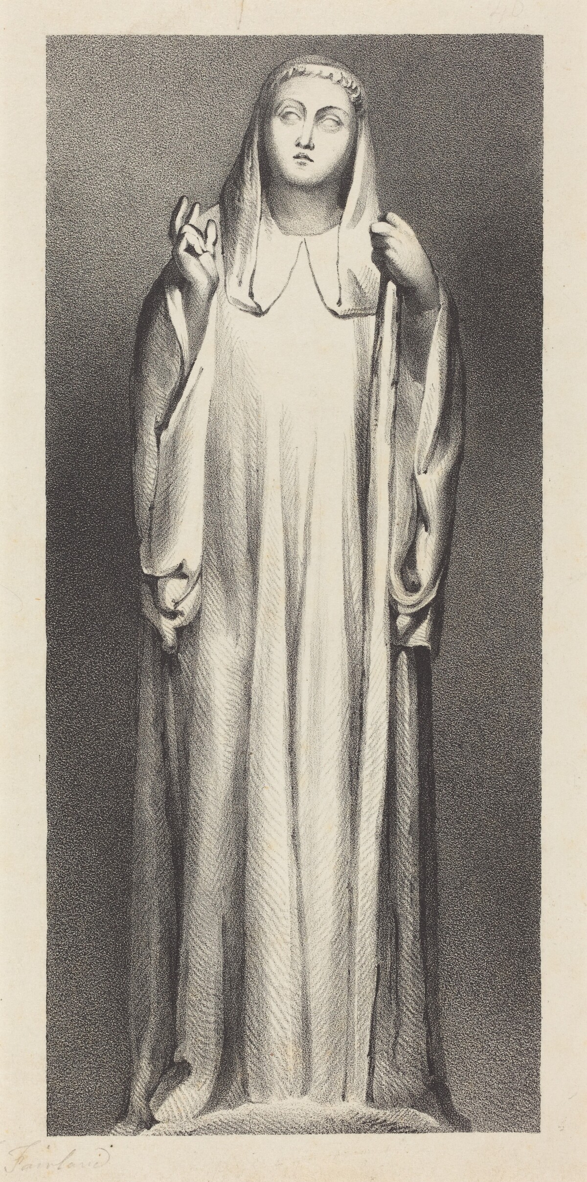 Figure from Peterborough Cathedral by William Fairland after John Flaxman