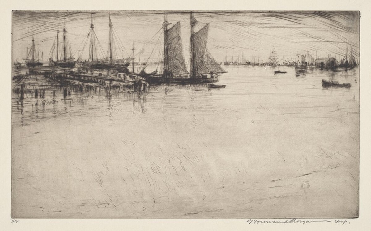 Harbour Scene by Franklin Townsend Morgan