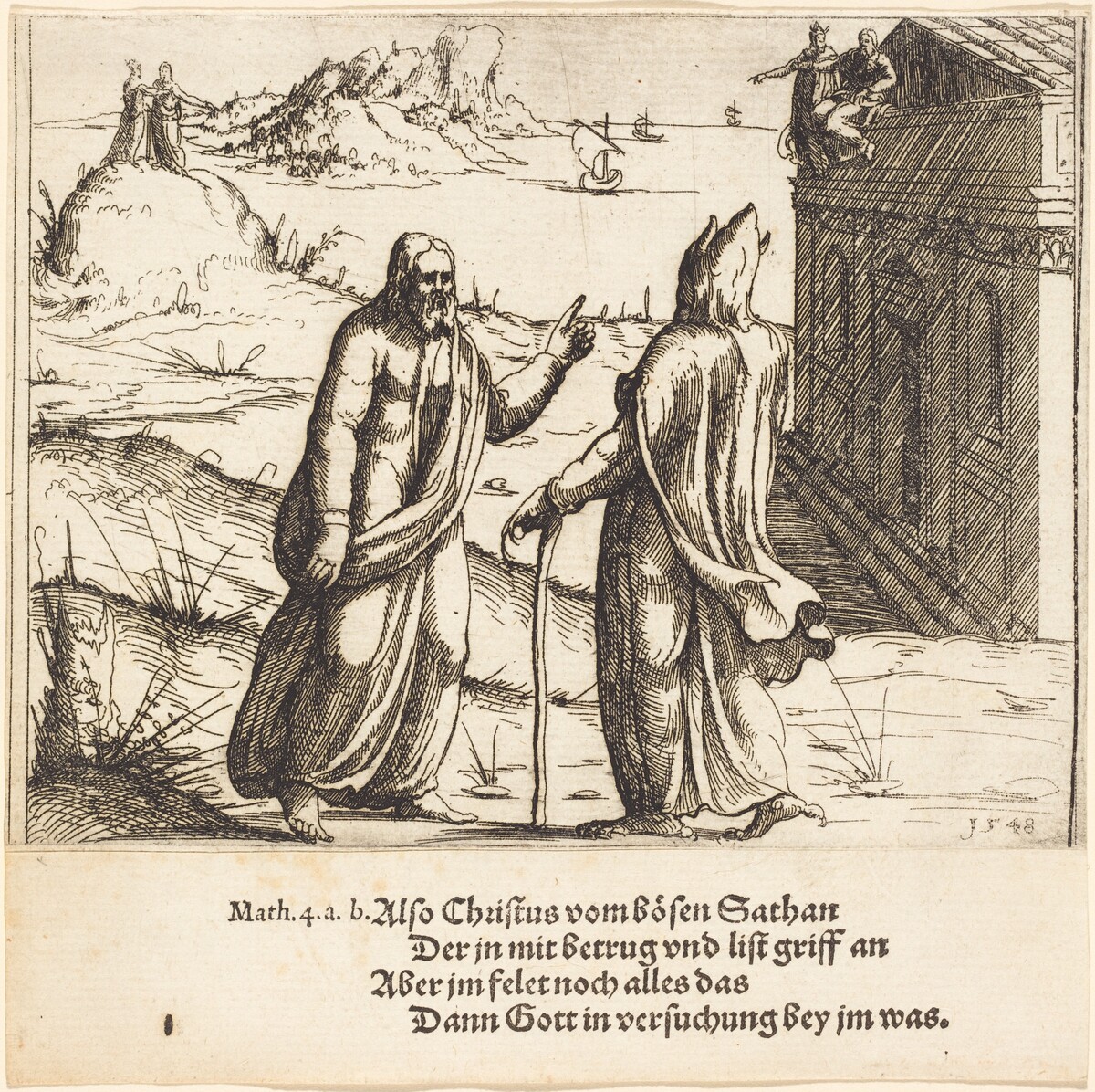The Temptation of Christ by Augustin Hirschvogel