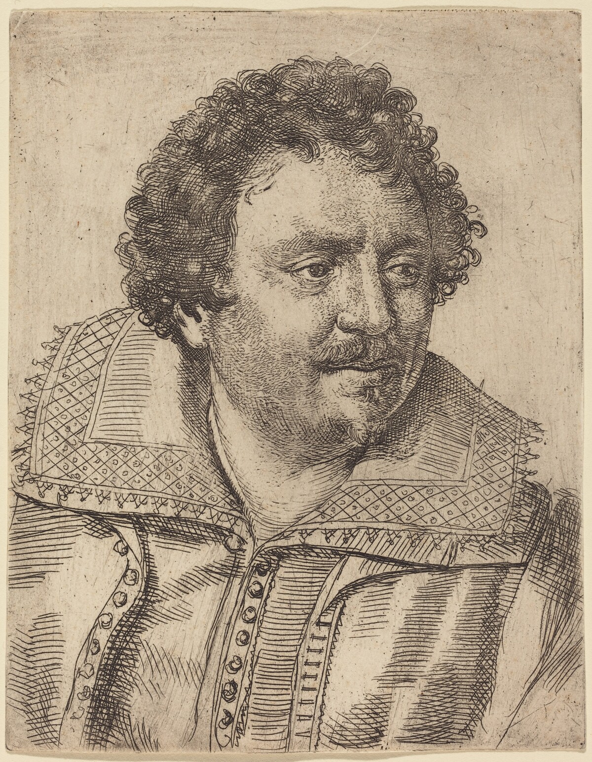 A Man with a Moustache and Goatee, Facing Right by Ottavio Leoni