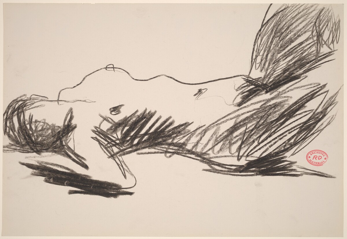 Untitled [side view of sleeping female nude] by Richard Diebenkorn
