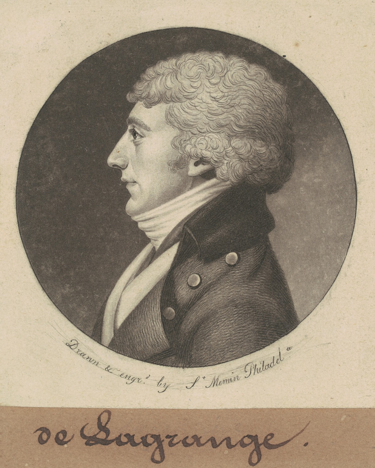 Joseph E. G. M. de la Grange by Charles B. J. Févret de Saint-Mémin