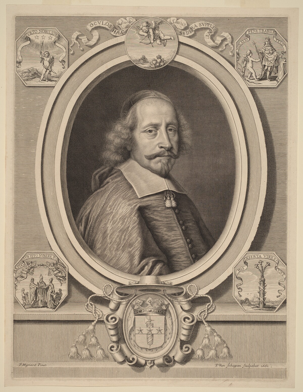Cardinal Jules Mazarin by Peter Ludwig van Schuppen after Pierre Mignard I
