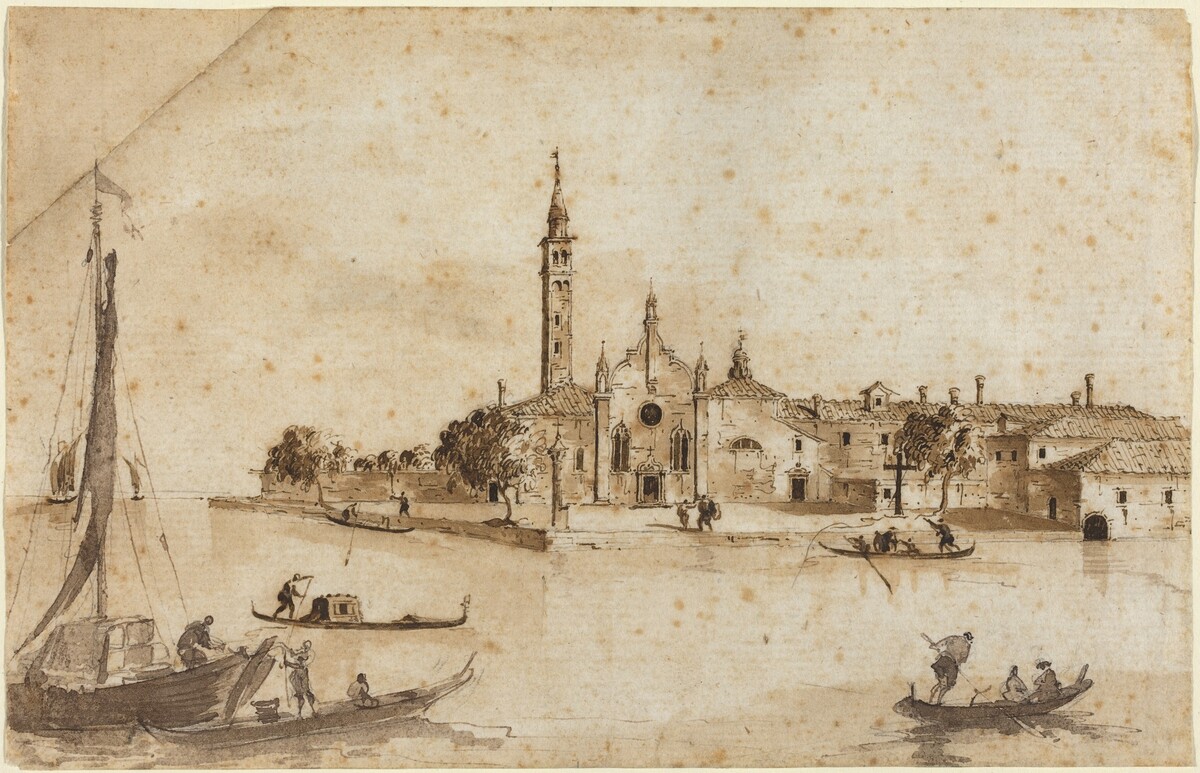 The Island of Madonna della Grazia by Francesco Guardi and Giacomo Guardi