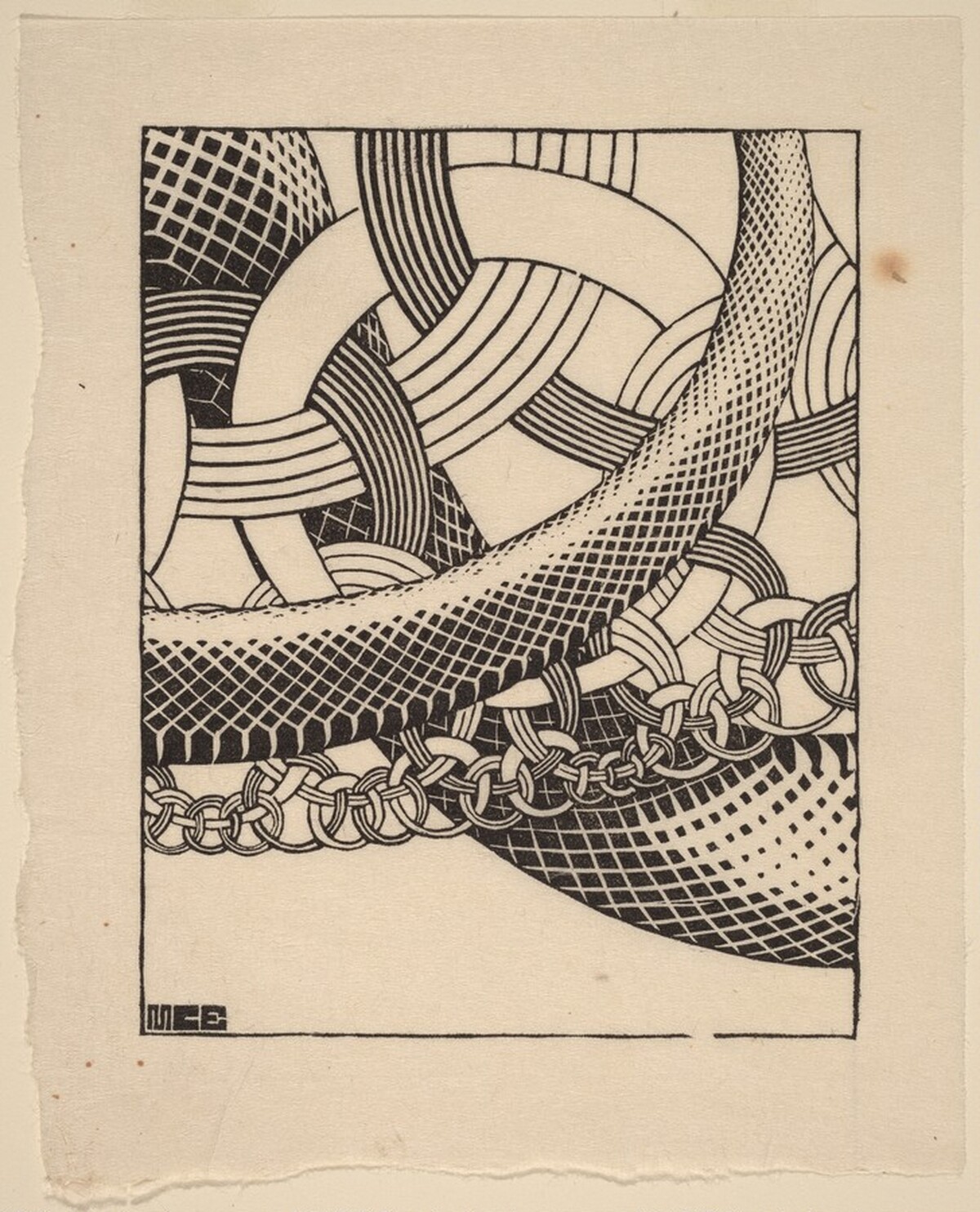 Study for part of "Snakes" by M.C. Escher