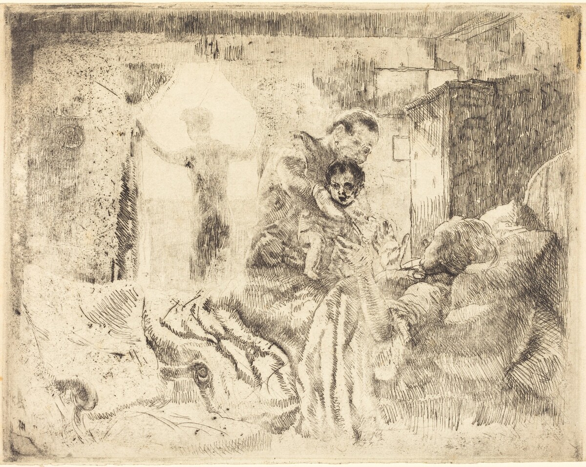 Greeting Grandmother (Le Bonjour à la Grand-mère) by Albert Besnard
