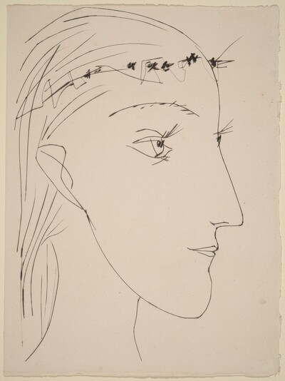 Young Girl in Profile, Crowned with Flowers (Jeune Fille de Profil Couronnée de Fleurs)