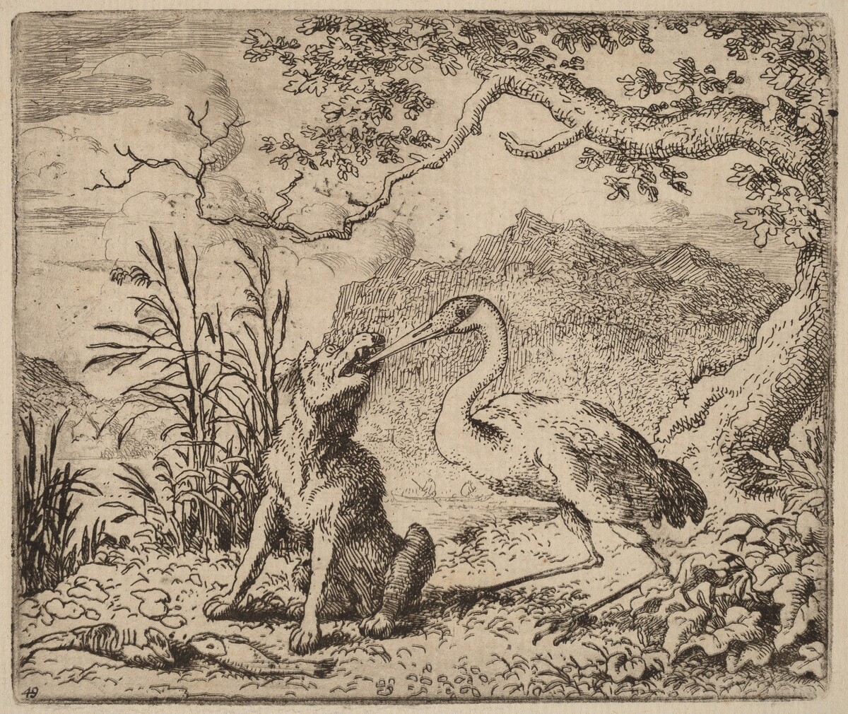 The Wolf and the Crane by Allart van Everdingen