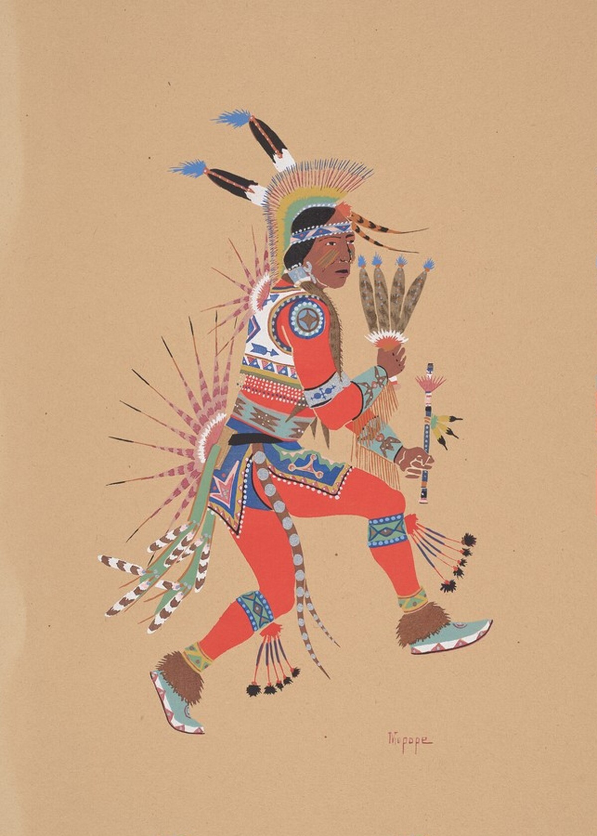 #17 (Red Dancer) by Stephen Mopope