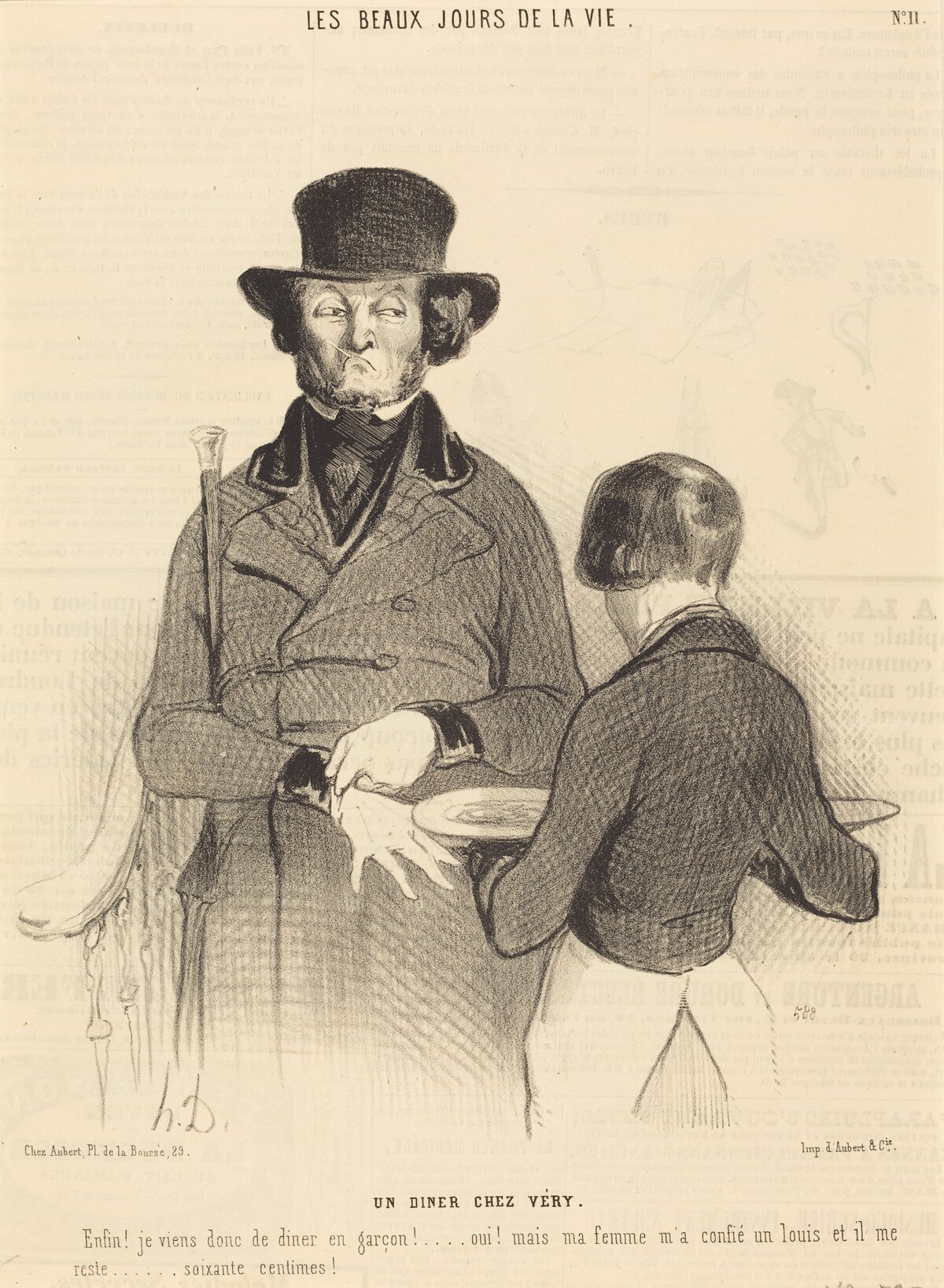 Un Diner chez Véry by Honoré Daumier