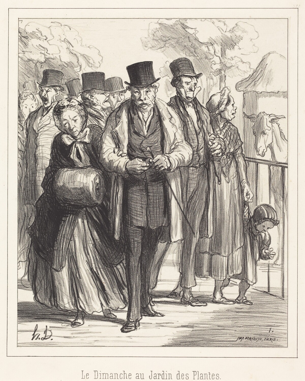 Le Dimanche au Jardin des Plantes by Honoré Daumier
