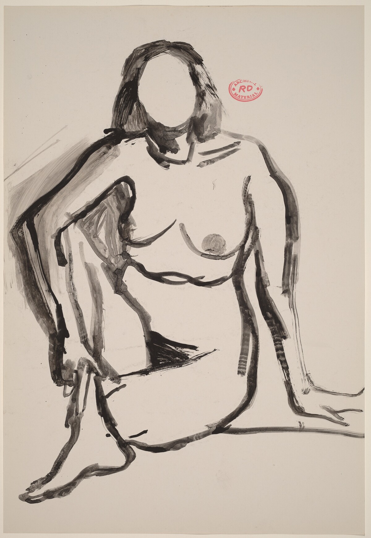 Untitled [seated female nude grasping her shin] by Richard Diebenkorn