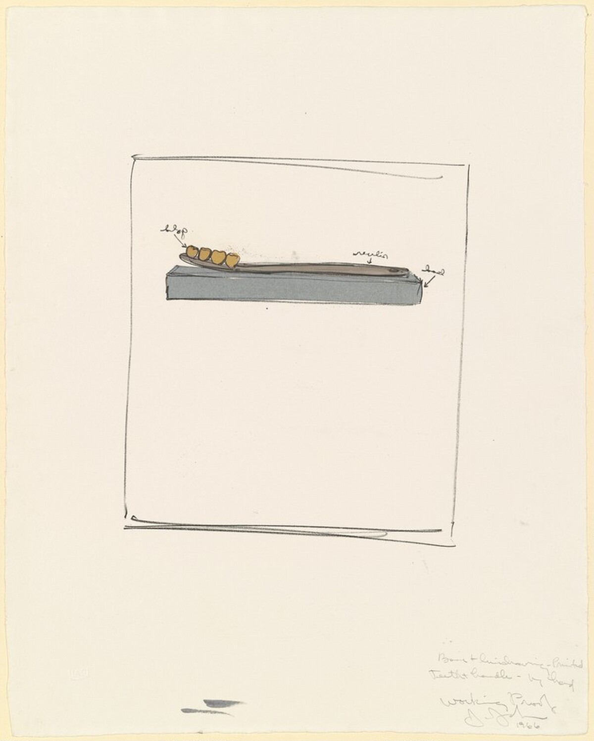 The Critic Smiles [working proof] by Jasper Johns
