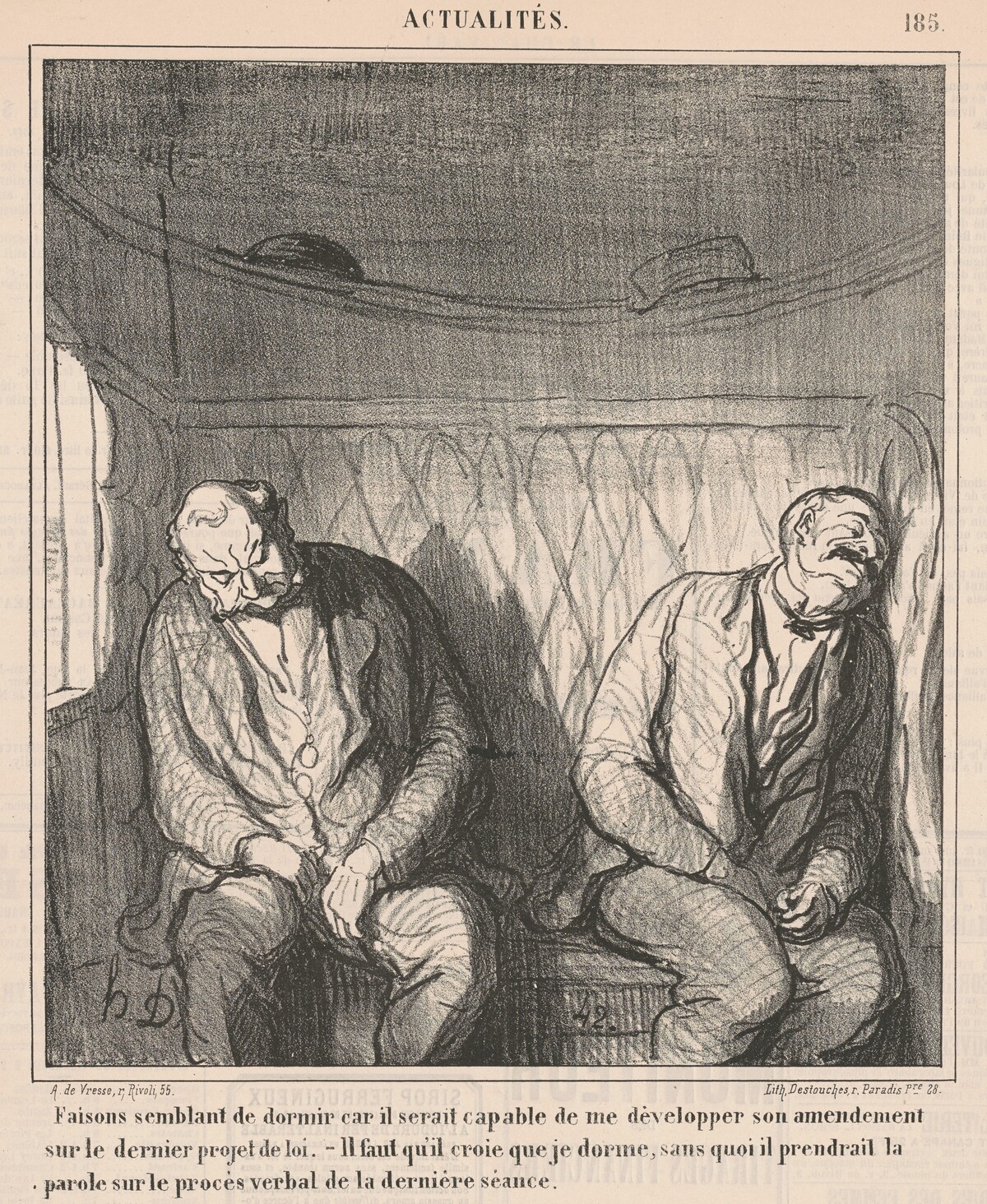 Faisons semblant de dormier ... by Honoré Daumier