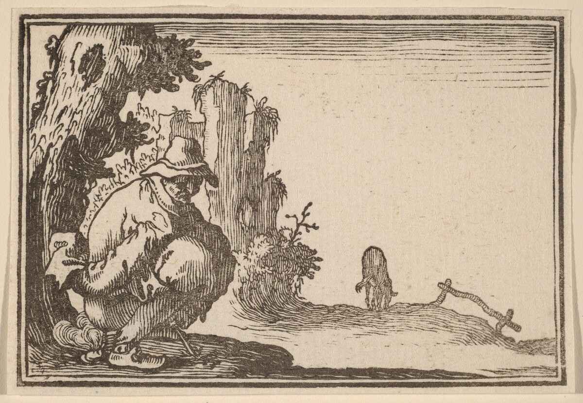 Peasant Defecating by Edouard Eckman after Jacques Callot