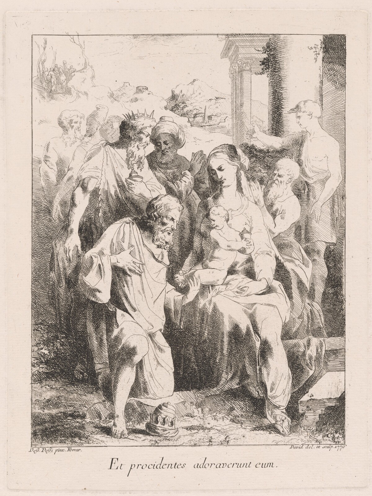 Adoration of the Magi by Giovanni David, after Battista Dossi