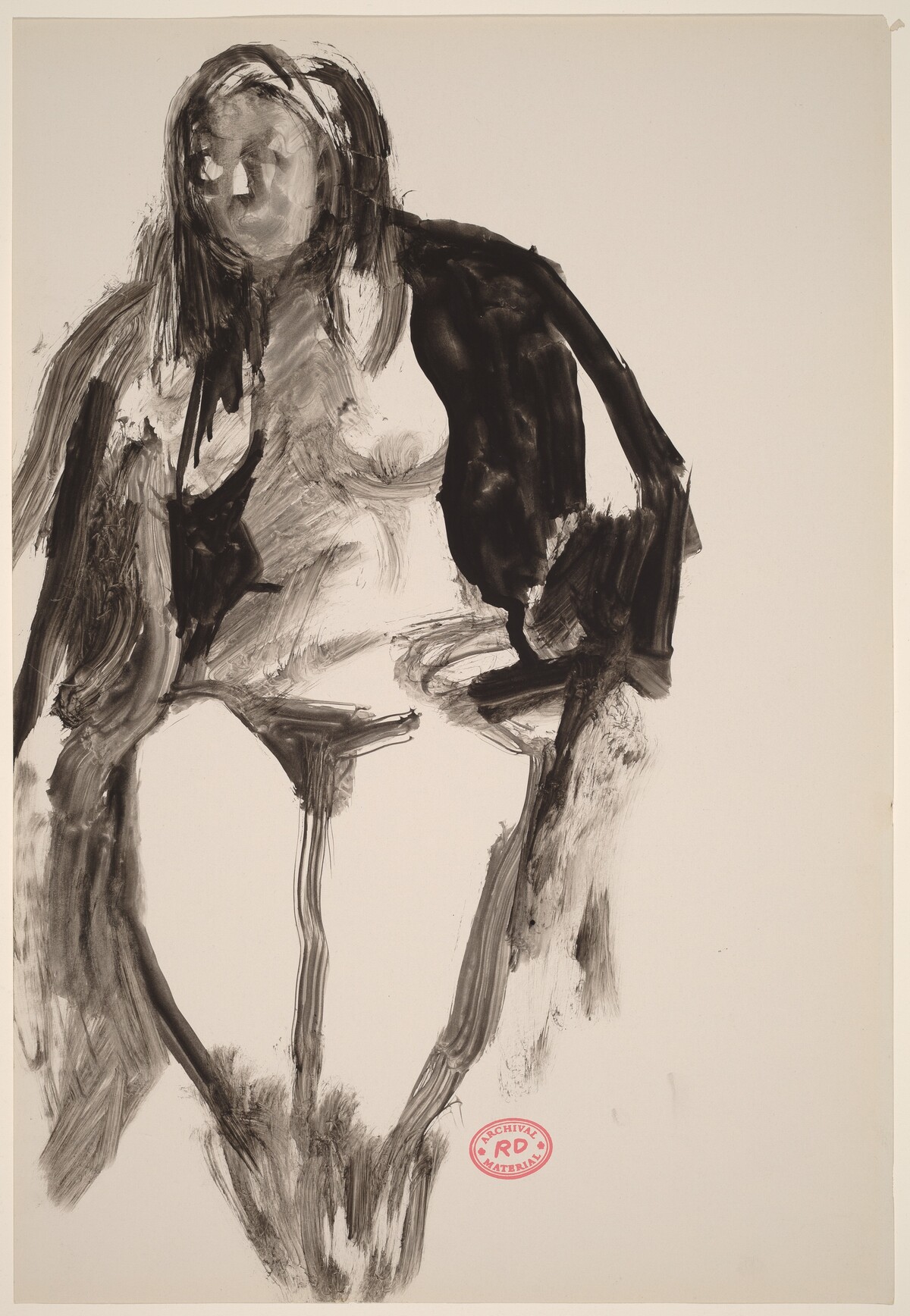 Untitled [female nude with covered shoulders] by Richard Diebenkorn