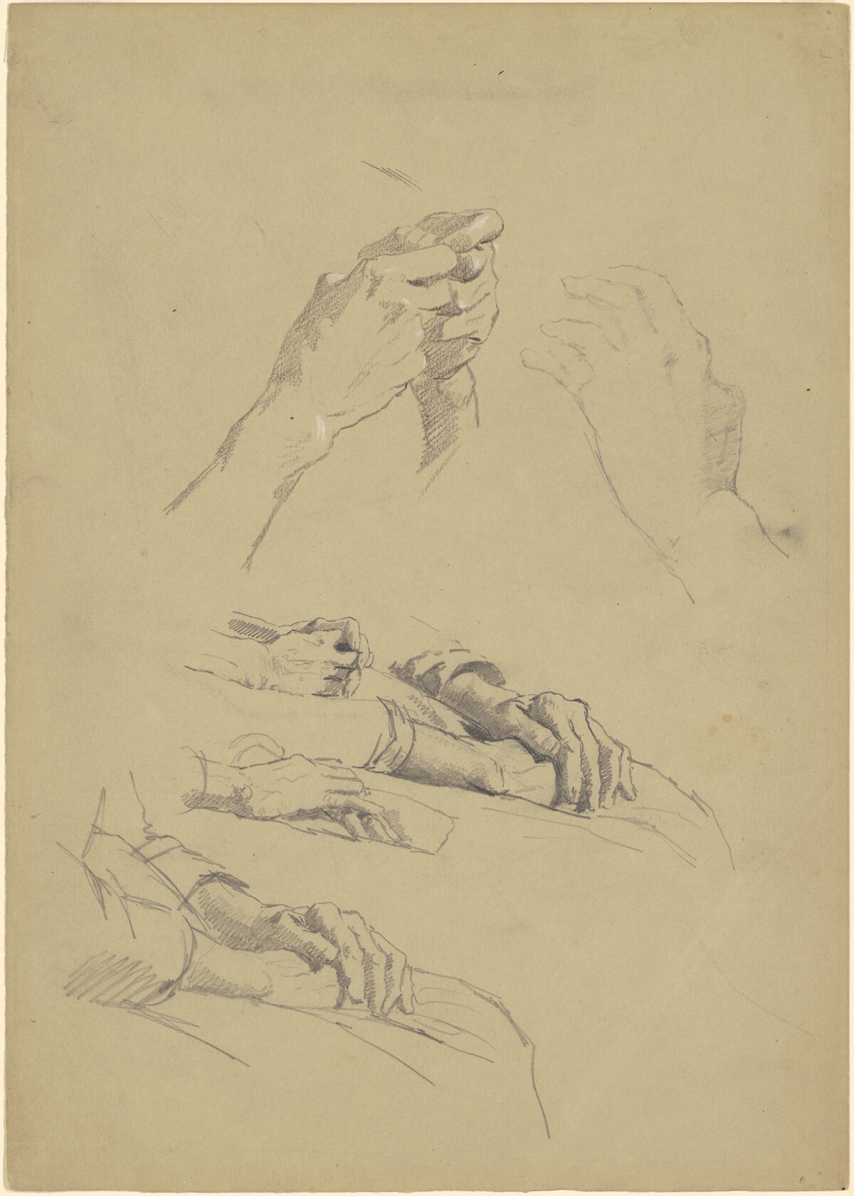 Studies of Hands [recto] by Enoch Wood Perry, Jr.