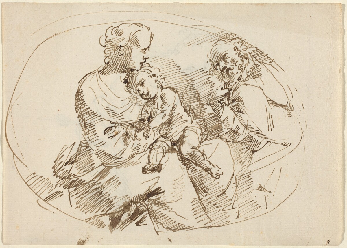 Holy Family [recto] by Attributed to Donato Creti