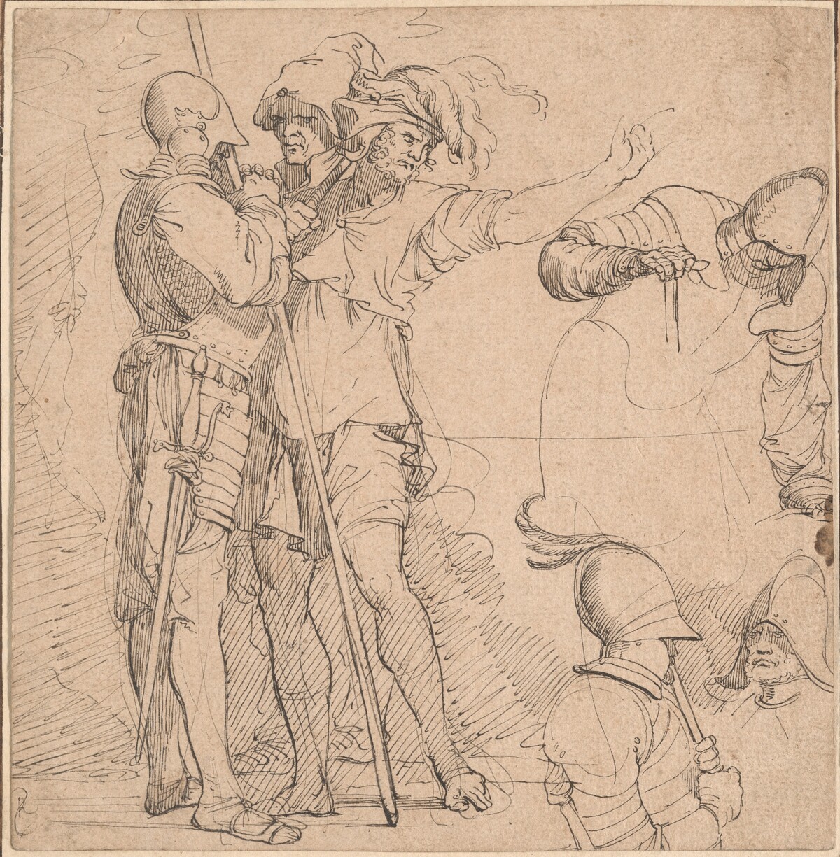 Capriccio Derived from Salvator Rosa's "Figurine" by British 18th Century