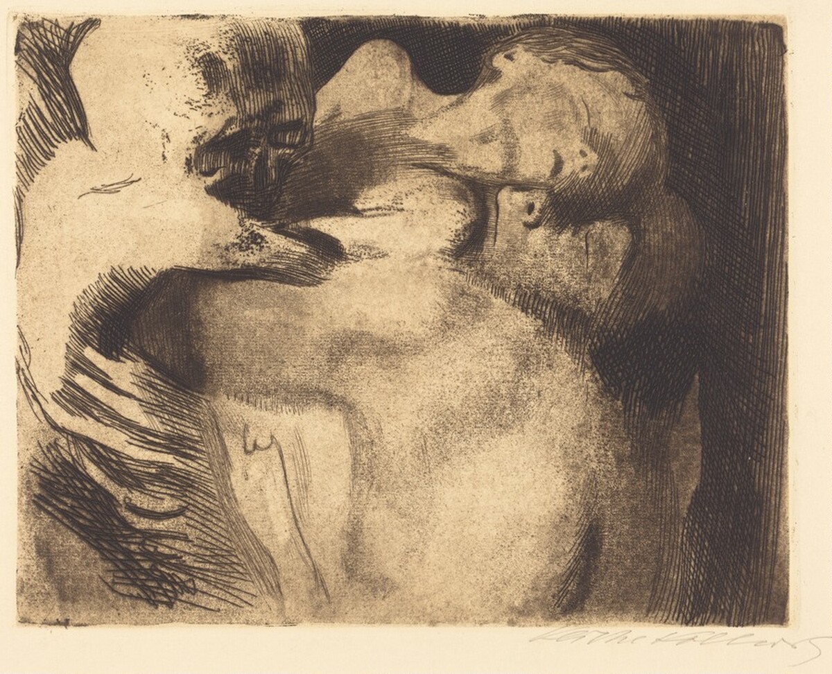 Death and Woman Struggle for the Child (Tod und Frau um das Kind Ringend) by Käthe Kollwitz